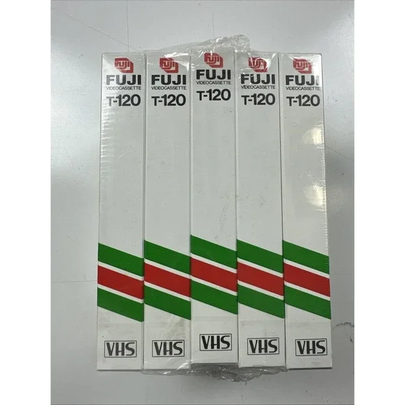 Fuji Videocassette VHS T-120 New Factory-sealed VHS Tapes Blank Beridox 246m