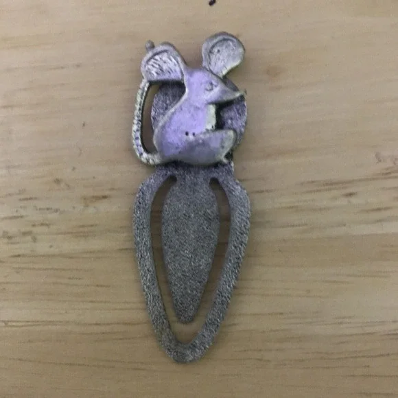 Vintage METZKE Pewter Mouse Bookmark 1977 2