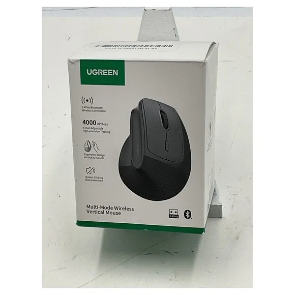 UGREEN M571P Vertical Wireless Mouse 4000 DPI Bluetooth 5.4 2.4G Ergonomic Black