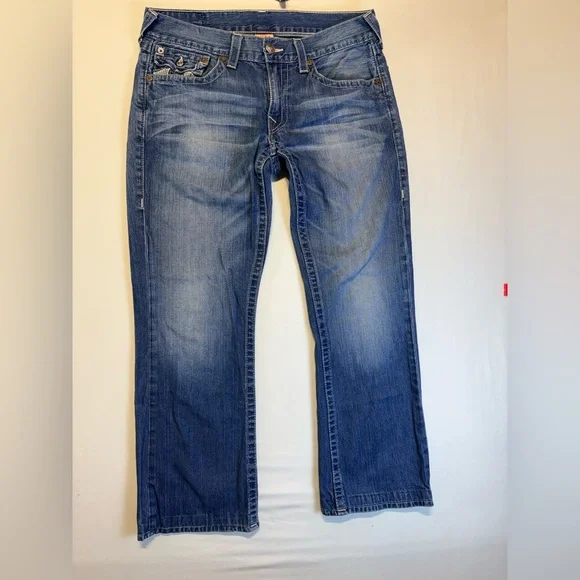 True Religion Men's Bootcut Blue Jeans