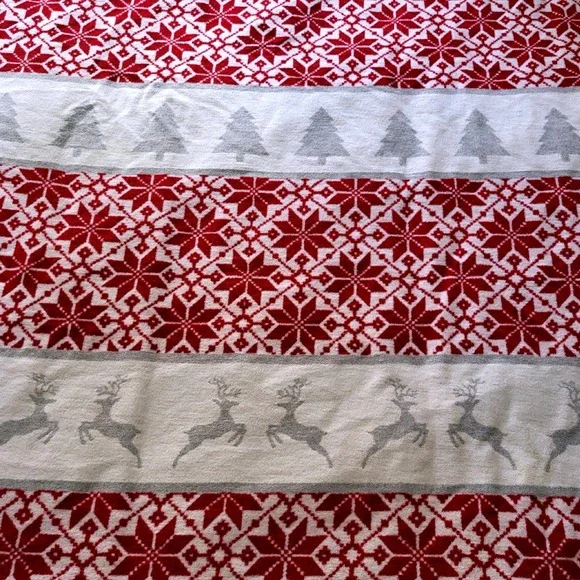 Docofil White Christmas Throw Blanket Red Holiday Reindeer Tree Portugal 60x50‎