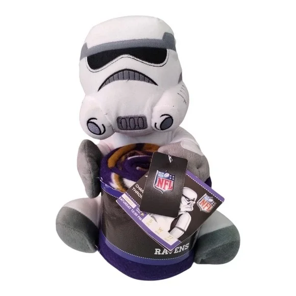 Ravens Throw Blanket + Star Wars Stormtrooper‎ Plush Set NFL Baltimore