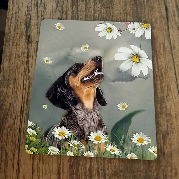 Dachshund Weiner Dog in Flowers Mouse Pad‎