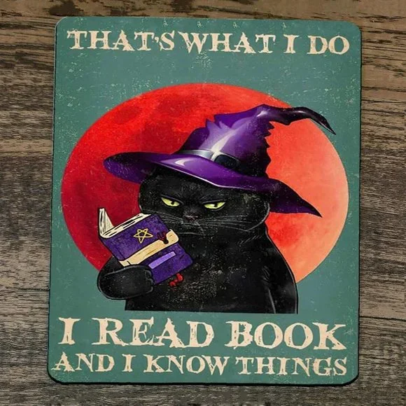 Mouse Pad Thats‎ What I Do Read Books Know Things Black Cat Witch