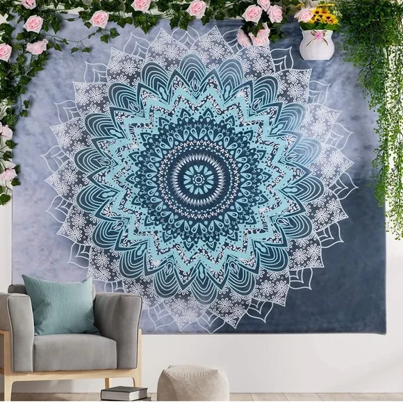 Not Fade Machine Washable Mandala Tapestry Wall Hanging Trippy Hippie Bohemian