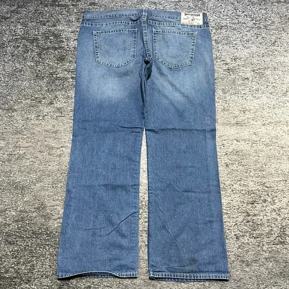 True Religion Jeans Mens 44x34 Blue Denim Straight Fit‎ Y2K Grunge