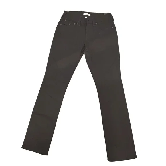 True Religion Ricky Relaxed Straight Black Jeans Mens 28x34 New NWT