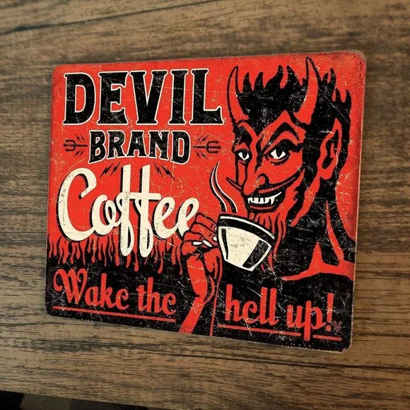 Devil Brand Coffee Mouse Pad‎ Star Wake the Hell Up