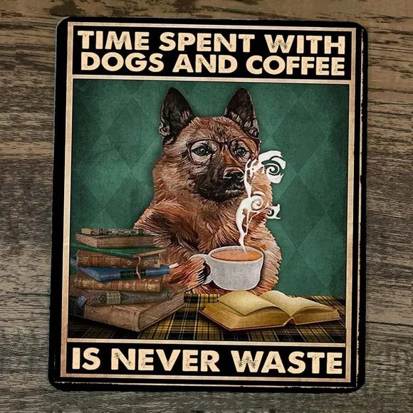 Mouse Pad Time Spent With Dogs and Coffee is Never Wasted‎
