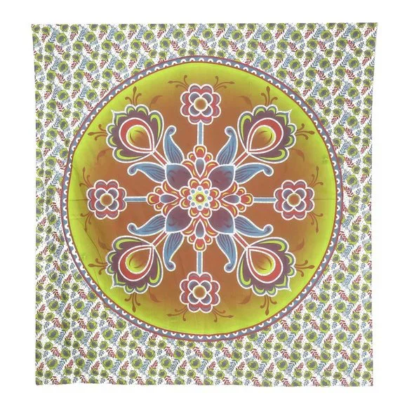 Oussum Wall Hanging Yellow-Brown Floral Print Aesthetic Room Ceiling Tapestries