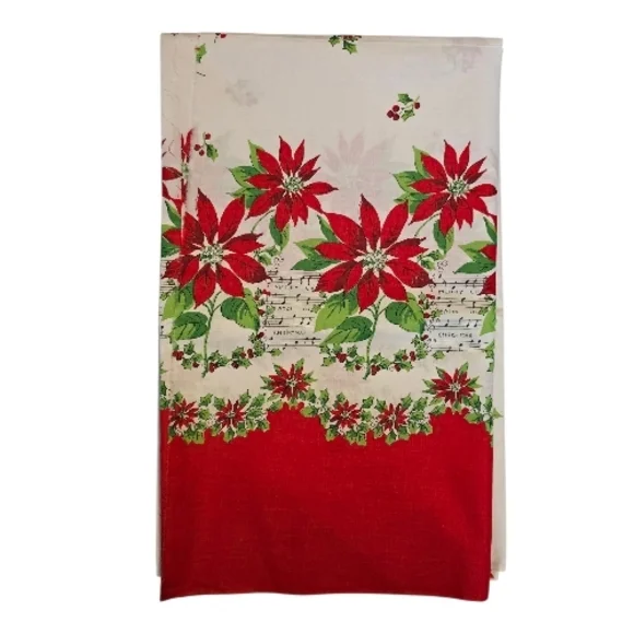 Festive Poinsettia Holiday Towel