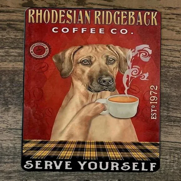 Mouse Pad Rhodesian Ridgeback‎ Coffee Serve Yourself