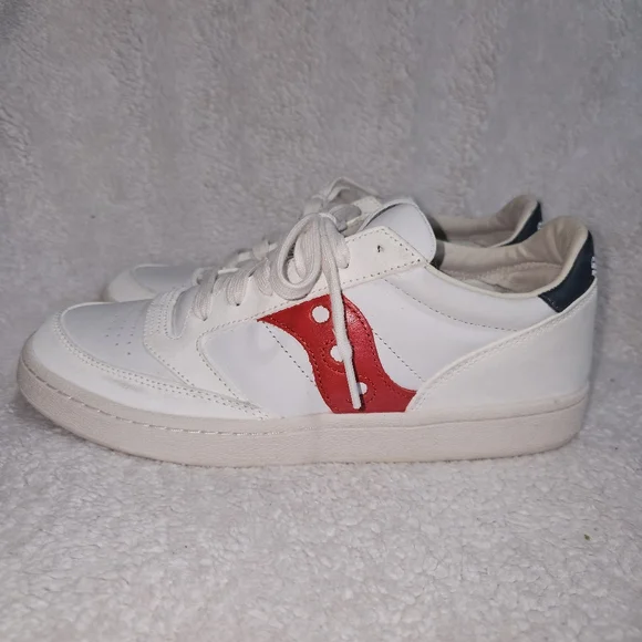 Saucony White and Red Classic Sneakers