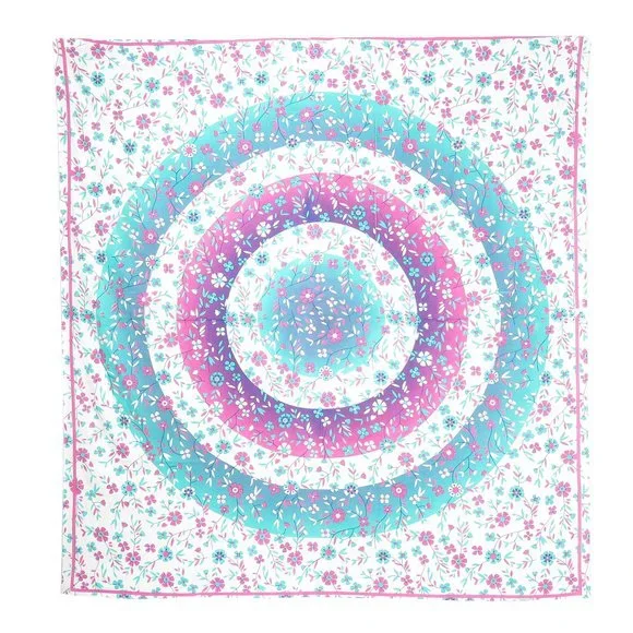 Oussum Decorative Tapestry Blue-Pink Floral Print Ceiling Décor Cover Wall Art