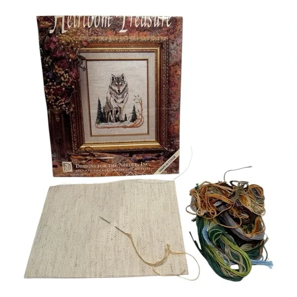 OPEN Designs for the Needle 5211 Wolf Snow Scene Counted Cross Stitch Kit VTG