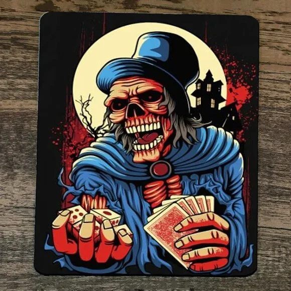 Mouse Pad Gambling With Death‎ Skeleton