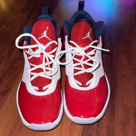 Men’s Red and White Jordan Shoes