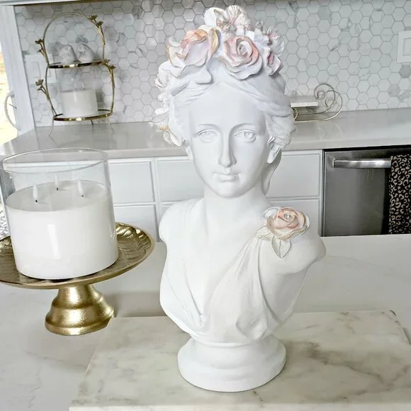 NEW! SHABBY CHIC ROSES EXQUISITE LADY BUST DECOR