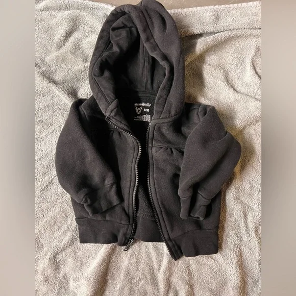 Infant black zip up jacket