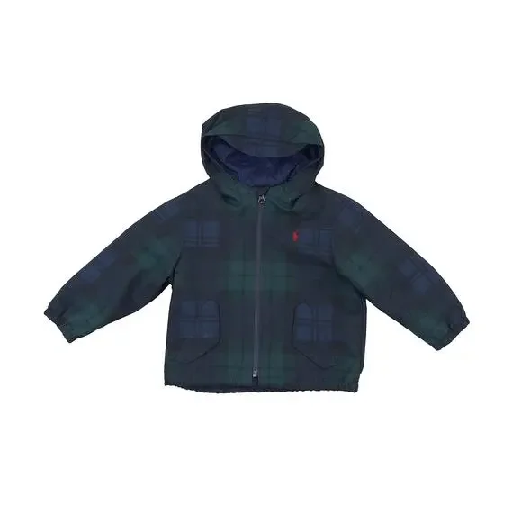 Polo Ralph Lauren Plaid Hooded Jacket 2T Toddler Rain Coat Spring Lightweight
