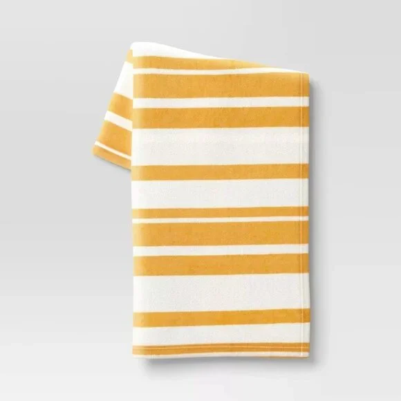 Target Room Essentials Printed Plush Striped Throw Blanket Yellow‎ Easter 2024