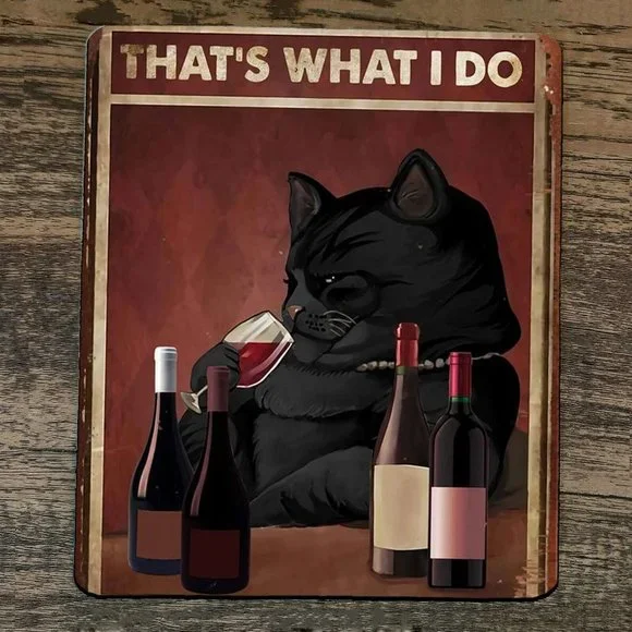 Mouse Pad I‎ Drink and Know Things Fat Black Cat #2