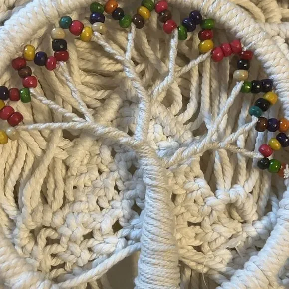 Macrame‎ Tree Of Life White Rope Woven Wall Hanging Tapestry Boho New Hippy