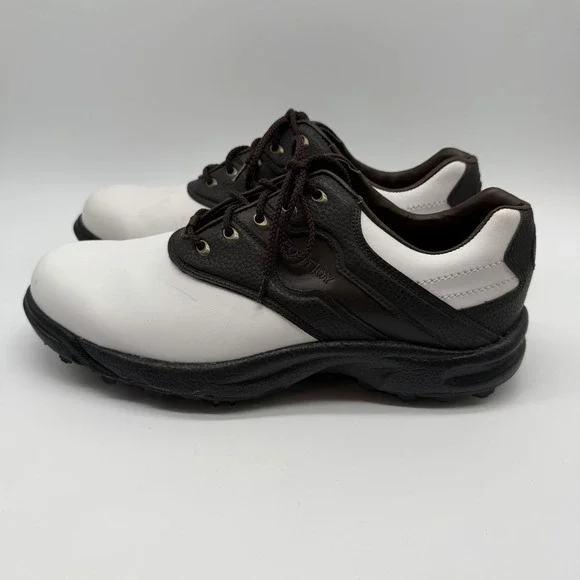 FootJoy Shoes Men's 10M Golf Brown White GreenJoys Saddle Oxford SoftSpikes