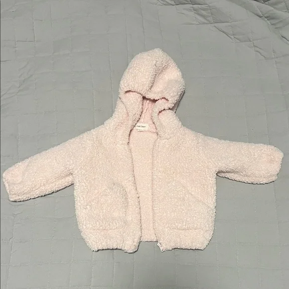 Angel dear Cozy Plush Hooded Baby Jacket - Light Pink (0-6 months)