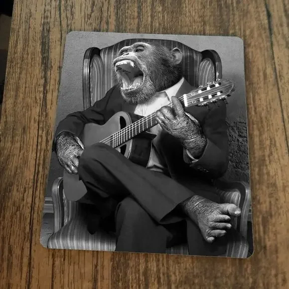 Monkey Playing Banjo Mouse‎ Pad