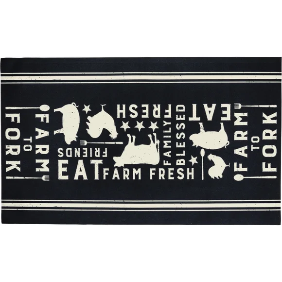 Rug Doormat Eat Fresh Farm To Fork Indoor Outdoor Rug Doormat Non-skid Backing