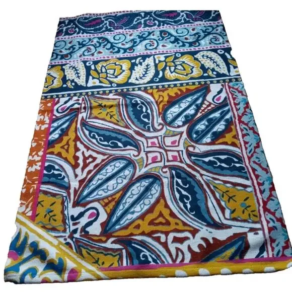 Bohemian Multicolor Floral Throw Blanket