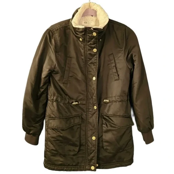 H&M Black Youth Parka Coat