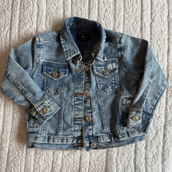 7 For All Mankind Denim Jacket Baby Girl 24 month‎ Lightweight Outdoor Classic