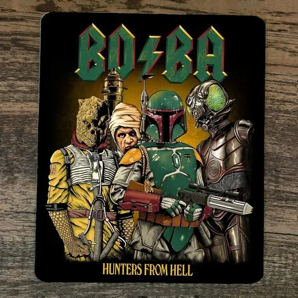Mouse Pad Bo Ba Hunters From Hell Fett Bossk 4-Lom Dengar Star‎ Wars