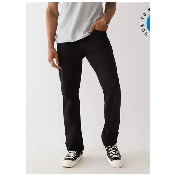 True Religion Ricky Relaxed Straight Body Rinse Black sz 31x31 Y2K Streetwear