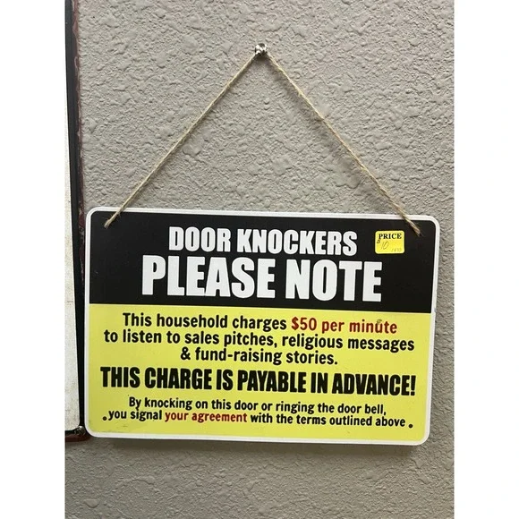 DOOR KNOCKERS ALUMINUM SIGN 11.75 X‎ 7 7/8 (1470)