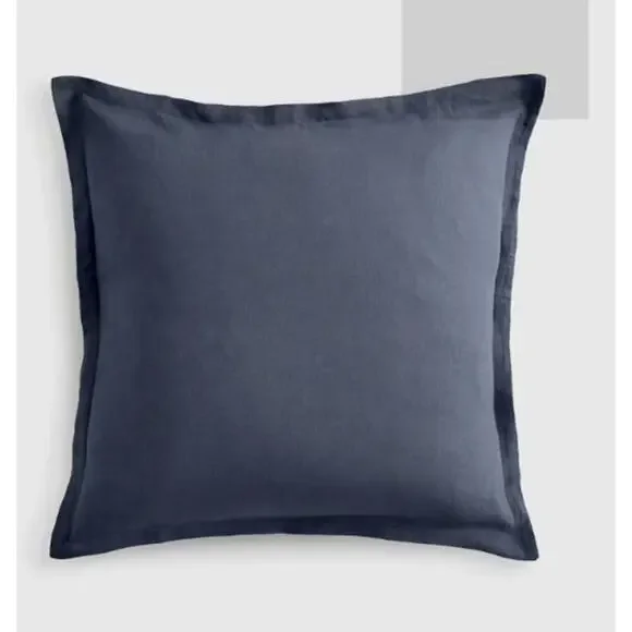 NEW Quince European Linen Euro Sham Blue Nightfall 100& European Flax