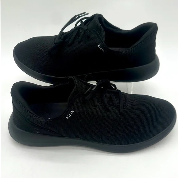 Kizik Men's Size 15W Madrid Eco Knit Triple Black Lace Up Sneakers