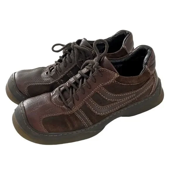 Steve Madden Brown Lapis Lace-up Y2K Leather & Suede Oxford Sneakers Academia‎