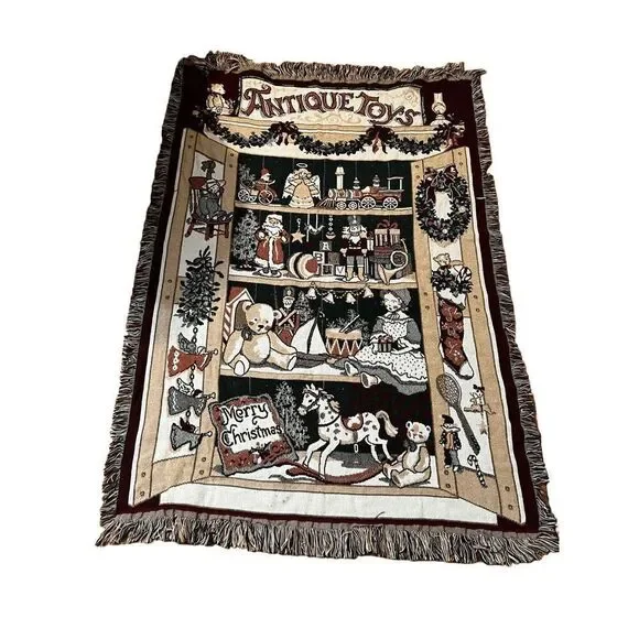 Vintage Antique Toys Tapestry Throw Blanket