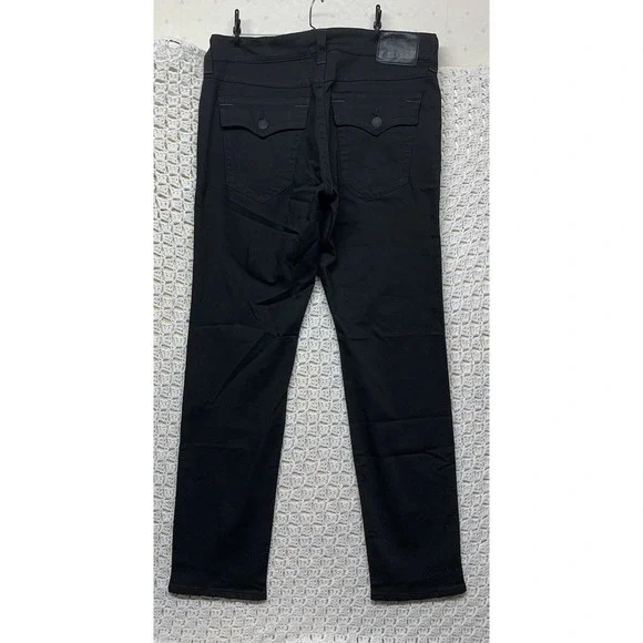 True Religion Geno Jeans Mens Tag 33 Fits 34x33 Black Relaxed Slim Straight‎