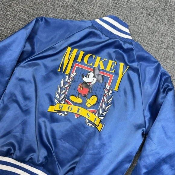 Vintage 80s 90's Chalk Line Mickey Mouse & Minnie Toddler Satin Jacket Blue‎ 6/7