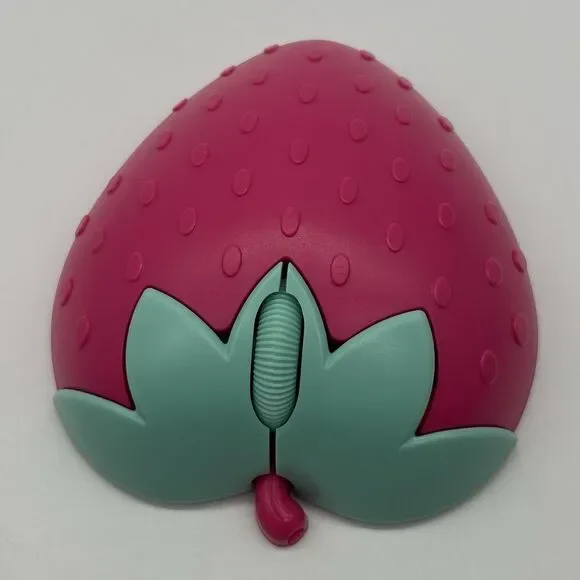 Vivitar Strawberry Wireless Optical Mouse – Pink & Green USB Receiver Included