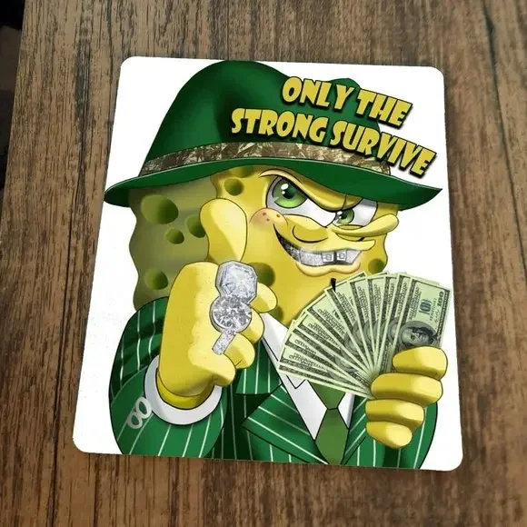 Spongebob Mouse Pad‎ Only The Strong Survive
