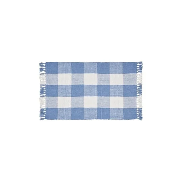 My Texas House Blue & White Gingham Fringe Layering‎ Rug, Easter 2026