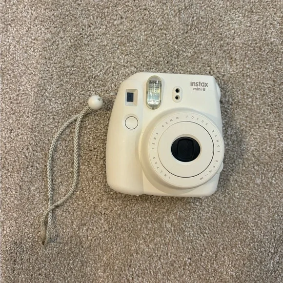 Fujifilm White Instax Mini Instant Camera with Auto-Exposure