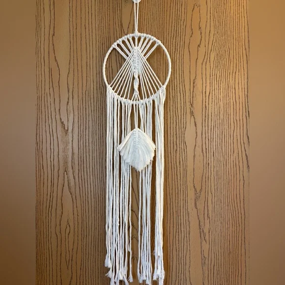 2/$20 Elegant Cream Macrame Dreamcatcher Wall Decor