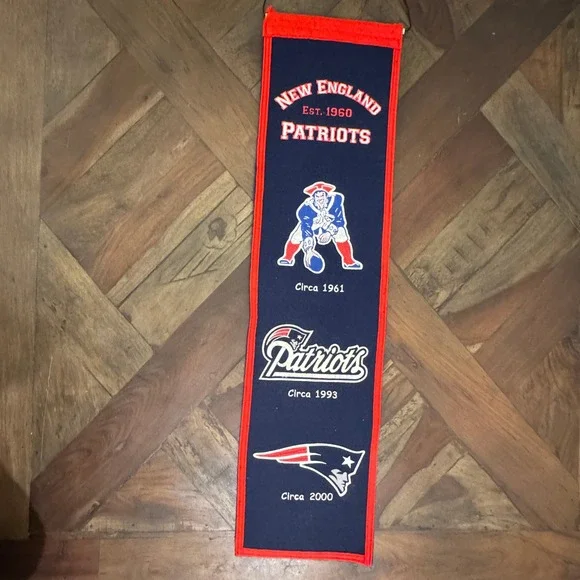 New England‎ Patriots Vintage Pennant Banner Team Logos 1961 1993 2000