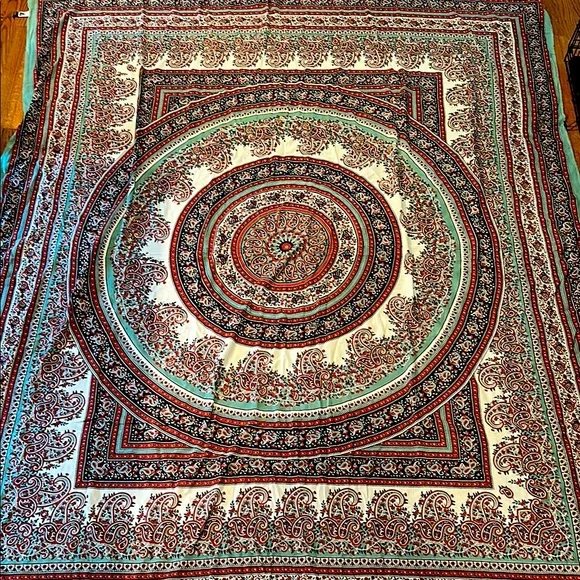 Intricate Multicolor Tapestry Wall Hanging 80”x100”